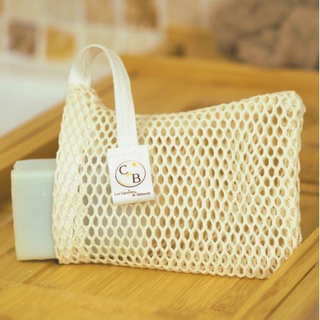 Filet savon coton bio avec savon Filet savon coton bio avec savon