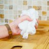 Fleur de douche extra douce en micro éponge OEKO-TEX bambou blanc