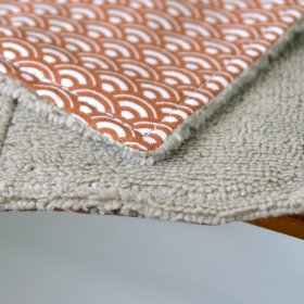Lingettes démaquillantes lavables Cappuccino Saijo en coton et micro-éponge bambou OEKO-TEX. 10cm de côté