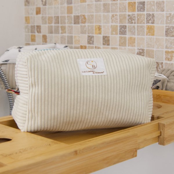 Trousse en velours cotelé écru intérieur Manga C de B Les cousettes de Bobinette