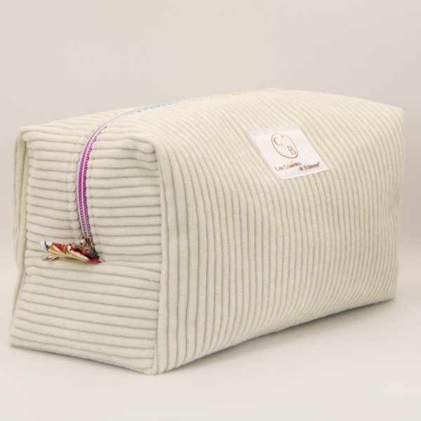 Trousse en velours cotélé écru intérieur Manga