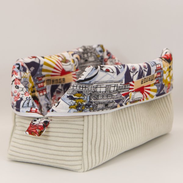 Trousse en velours cotelé écru intérieur Manga C de B Les cousettes de Bobinette