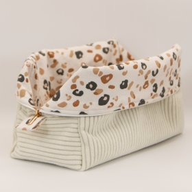 Trousse en velours cotelé écru intérieur Fauve C de B Les cousettes de Bobinette