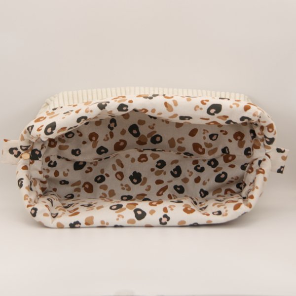 Trousse en velours cotelé écru intérieur Fauve C de B Les cousettes de Bobinette