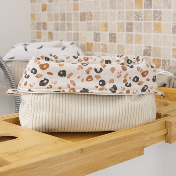 Trousse en velours cotelé écru intérieur Fauve C de B Les cousettes de Bobinette