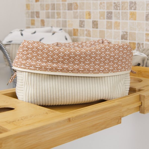 Trousse en velours cotelé écru intérieur Saijo C de B Les cousettes de Bobinette