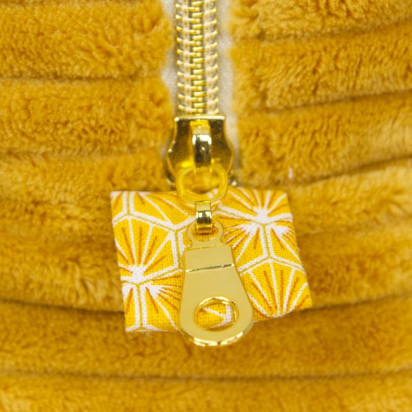 Trousse en velours cotelé Ocre intérieur Riad C de B Les cousettes de Bobinette