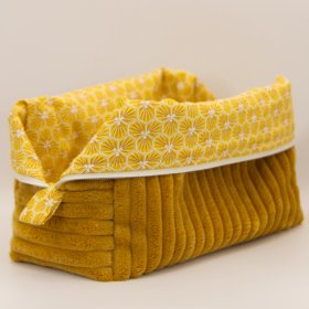 Trousse en velours cotelé Ocre intérieur Riad C de B Les cousettes de Bobinette