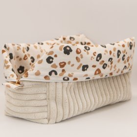 Trousse en velours cotelé écru intérieur Fauve C de B Les cousettes de Bobinette