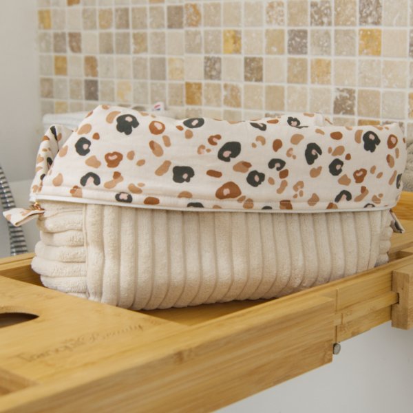 Trousse en velours cotelé écru intérieur Fauve C de B Les cousettes de Bobinette