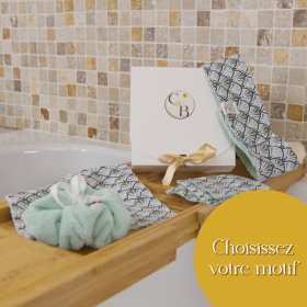 Coffret découverte motif éventails couleur menthe