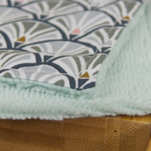 Lingettes lavables Éventails vert menthe – Les cousettes de Bobinette