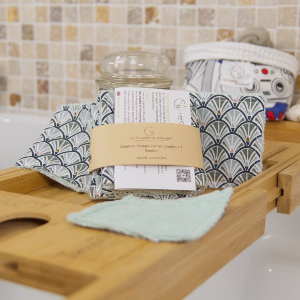 Lingettes démaquillantes lavables Éventails Vert menthe