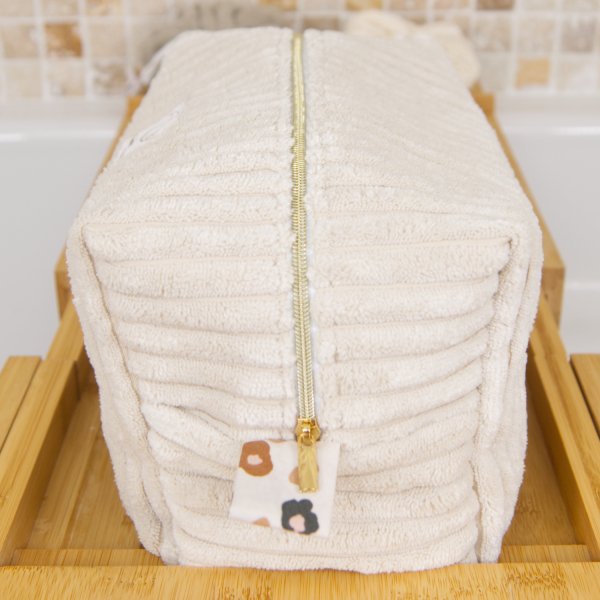 Trousse en velours cotelé écru intérieur Fauve C de B Les cousettes de Bobinette