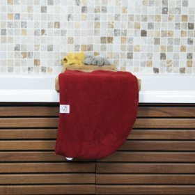 Serviette cheveux en bambou rouge – OEKO-TEX | Les cousettes de Bobinette