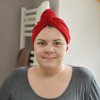 Serviette cheveux en bambou rouge – OEKO-TEX | Les cousettes de Bobinette