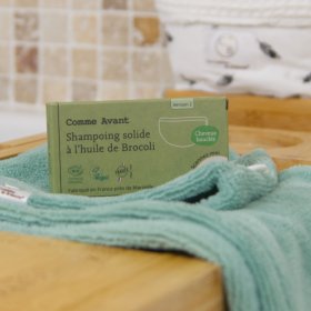 Shampoing naturel solide à l'huile de brocoli Comme Avant chez Les cousettes de Bobinette