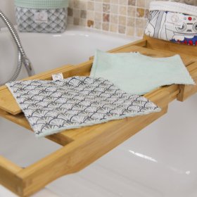 Lot de 2 serviette visage skincare en coton et éponge bambou