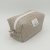 Trousse de toilette imperméable Cappuccino – Nid d’abeille – Format 20x10x10 cm – Femme & Homme – Fait main France