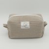 Trousse de toilette imperméable Cappuccino – Nid d’abeille – Format 20x10x10 cm – Femme & Homme – Fait main France