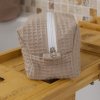 Trousse de toilette imperméable Cappuccino – Nid d’abeille – Format 20x10x10 cm – Femme & Homme – Fait main France
