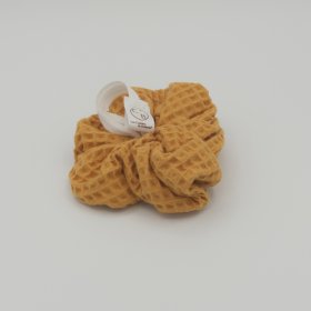 Fleur de douche Jaune Curcuma – Nid d’abeille coton – Exfoliation naturelle – Zéro déchet