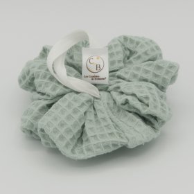 Fleur de douche Vert Menthe – Nid d’abeille coton – Exfoliation naturelle – Zéro déchet