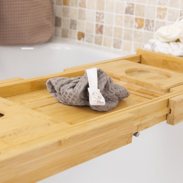 Fleur de douche Cappuccino – Nid d’abeille coton – Exfoliation naturelle – Zéro déchet