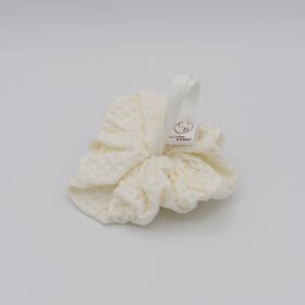 Fleur de douche Écru – Nid d’abeille coton – Exfoliation naturelle – Zéro déchet