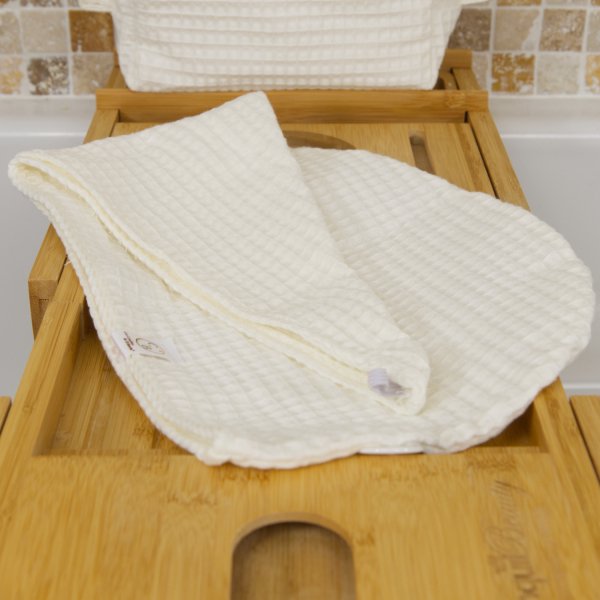 Serviette cheveux Écrunid d’abeille – 100% Coton OEKO-TEX et GOTS – Fait main France