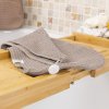 Serviette cheveux Cappuccino nid d’abeille – 100% Coton OEKO-TEX et GOTS – Fait main France