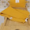 Serviette cheveux Jaune Curcuma – Nid d’abeille 100% coton – Plopping & séchage rapide