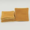 Lingettes démaquillantes lavables double face Jaune curcuma – Éponge bambou & nid d’abeille