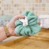 Fleur de douche extra douce lavable en micro éponge bambou Vert