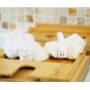 Lot de 2 Fleurs de douche extra douce en micro éponge bambou certifiée OEKO-TEX. Blanc Écru