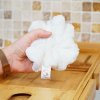 Lot de 2 fleurs de douche micro éponge bambou certifiée OEKO TEX. Blanc