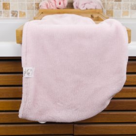 Serviette cheveux en bambou rose OEKO-TEX | Les cousettes de Bobinette