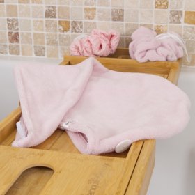 serviette cheveux bambou rose