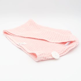 Serviette cheveux Rose – Nid d’abeille 100% coton – Plopping & séchage rapide