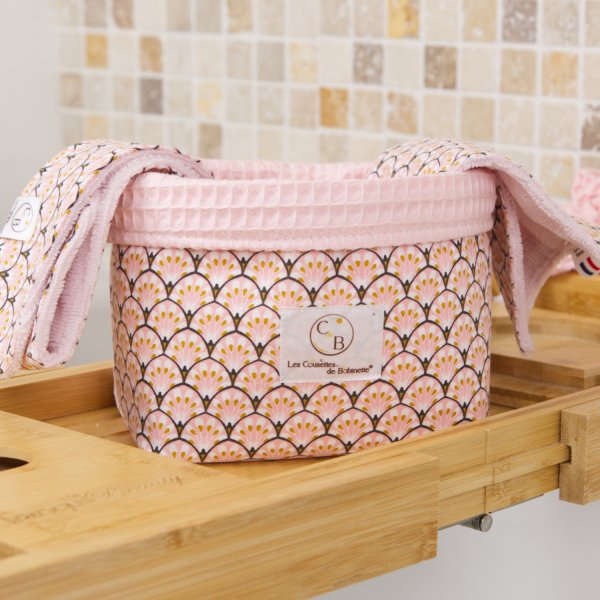 Grand panier rose Paon