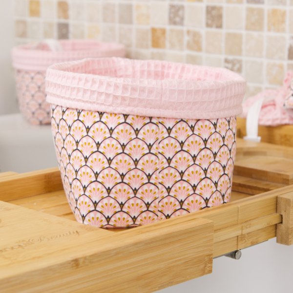 Grand panier Rose Paon C de B Les cousettes de Bobinette