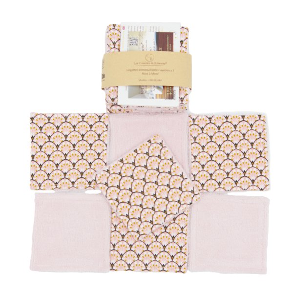 Lingettes démaquillantes lavables rose – Made in France