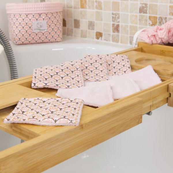 Lingettes démaquillantes lavables rose – Made in France