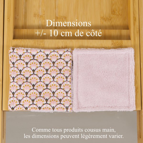 Lingettes démaquillantes lavables rose – Made in France