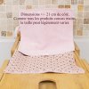 Lot de 2 serviette visage skincare en coton et éponge bambou rose
