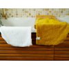 Lot de 2 serviettes visage en micro éponge bambou certifiée OEKO-TEX. Blanc Jaune Curcuma