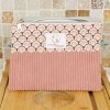 Pochette plate velours côtelé bois de rose bi-matière – coton Oeko-Tex motif Paon