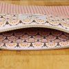Pochette plate velours côtelé bois de rose bi-matière – coton Oeko-Tex motif Paon