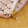 Pochette plate velours côtelé bois de rose bi-matière – coton Oeko-Tex motif Paon