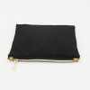 Pochette plate velours noir bi-matière – coton Oeko-Tex motif fleurs jaunes
